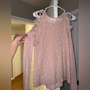 Cloud Chaser Blush Off-the-Shoulder Sweater